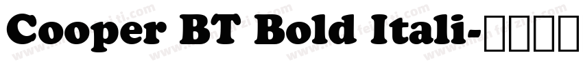 Cooper BT Bold Itali字体转换